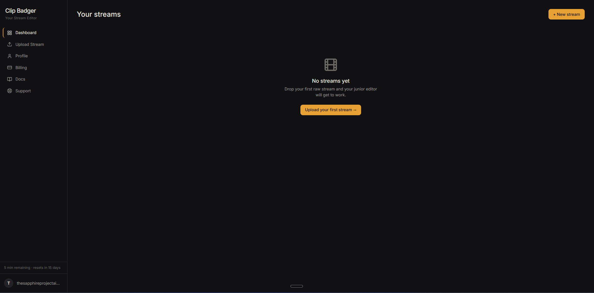 Empty dashboard