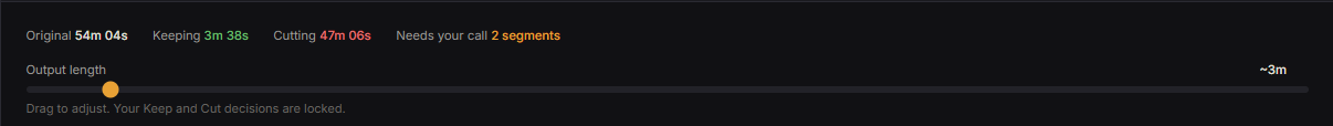 Stats bar and slider